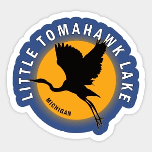 Little Tomahawk Lake in Michigan Heron Sunrise Sticker